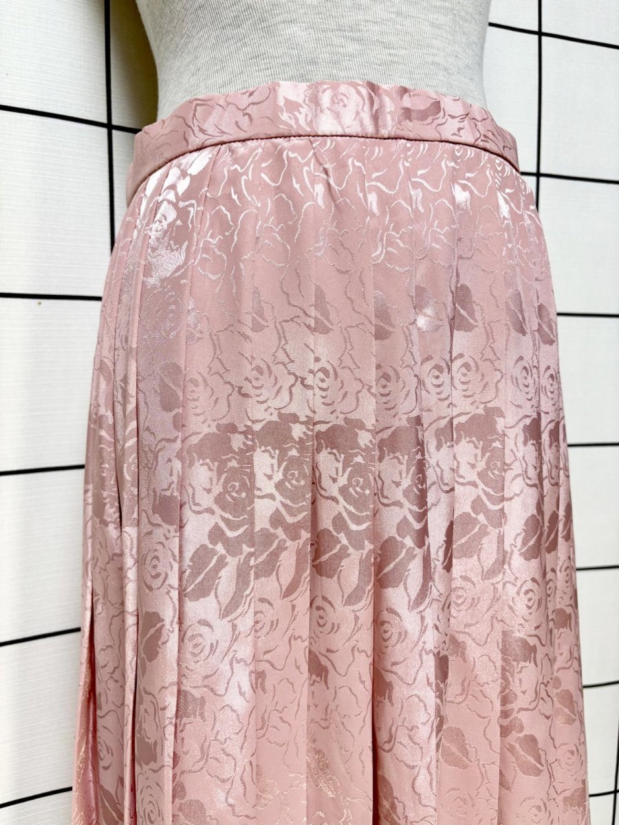 画像2: プリーツ 花織り模様 ピンク TALON レトロ USA古着 ヴィンテージスカート (2)