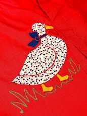 画像6: アヒルパッチデザイン 花柄 レッド ウエストゴム レトロ USA古着 ヴィンテージスカート (6)