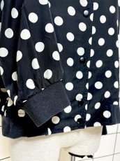 画像7: ドット モノクロ フロントジッパー レトロ USA古着 ジャンパー ヴィンテージブルゾン (7)