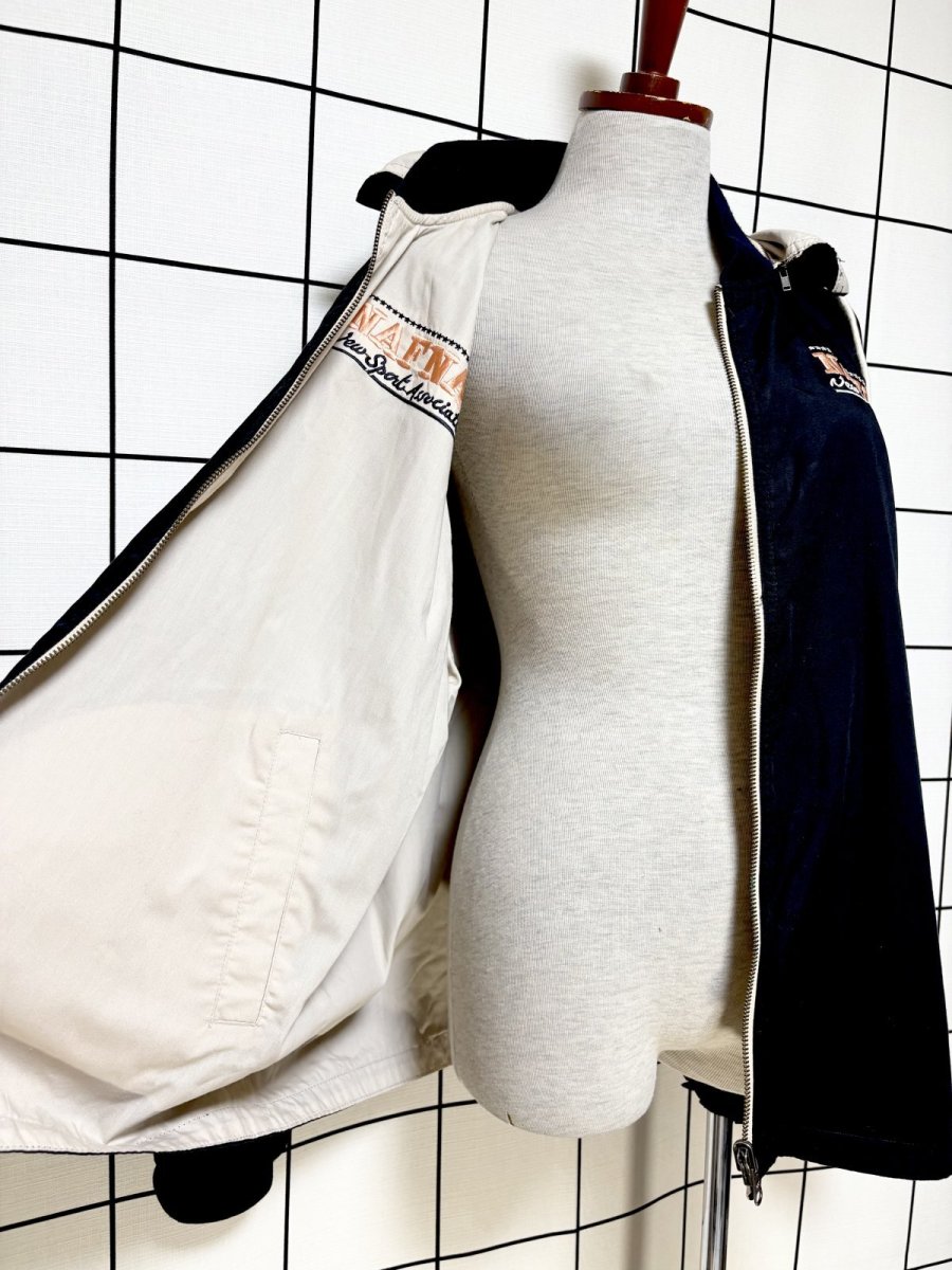 画像10: リバーシブルデザイン 刺繡 フーディー ジップアップ USA古着 ジャンパー ヴィンテージブルゾンンジャケット (10)