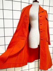 画像10: オレンジ 無地 レトロ USA古着 ヴィンテージコート (10)