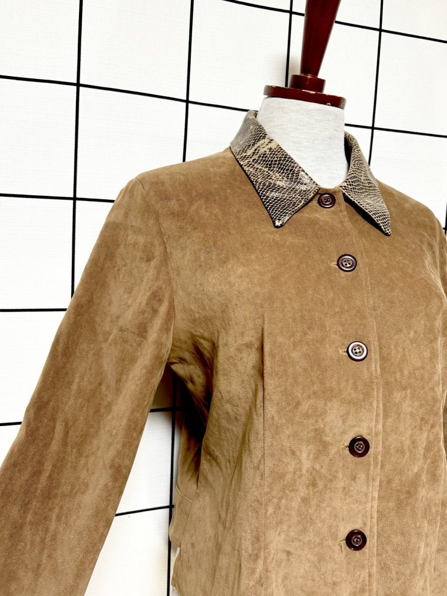 画像6: ルーマニア製 Rumania ベロア切り替え レトロ ヨーロッパ古着 ヴィンテージジャケット (6)