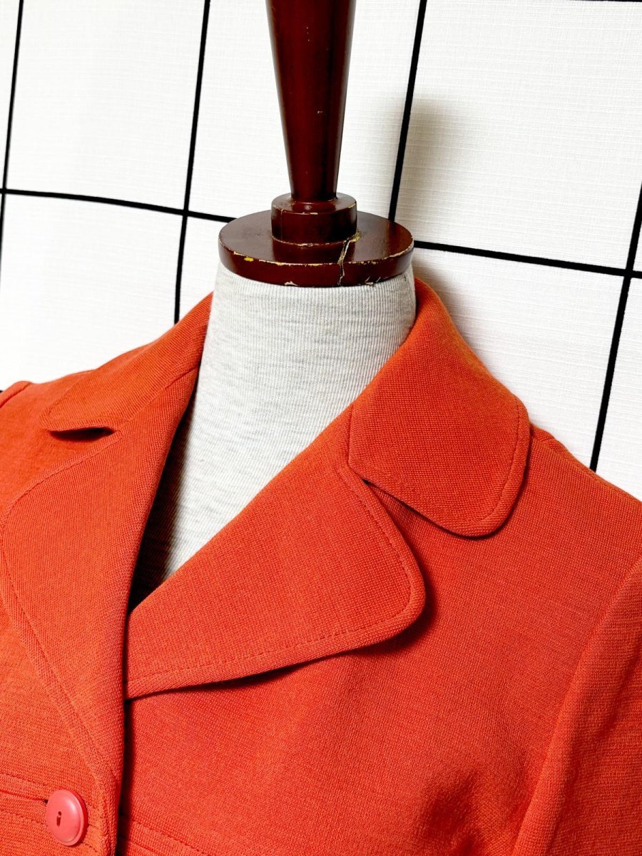 画像5: オレンジ 無地 レトロ USA古着 ヴィンテージコート (5)