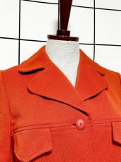 画像6: オレンジ 無地 レトロ USA古着 ヴィンテージコート (6)