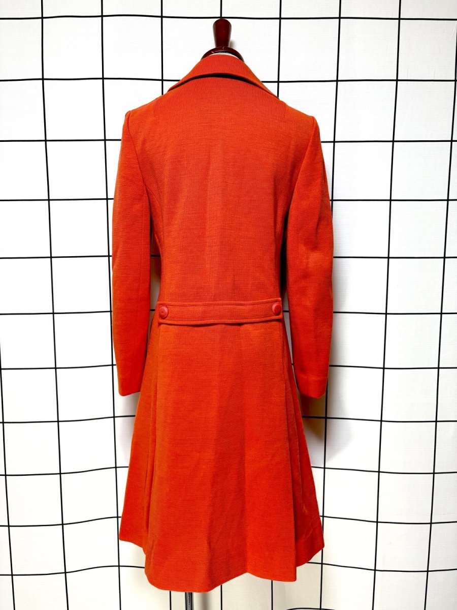 画像2: オレンジ 無地 レトロ USA古着 ヴィンテージコート (2)