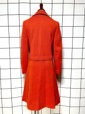 画像2: オレンジ 無地 レトロ USA古着 ヴィンテージコート (2)