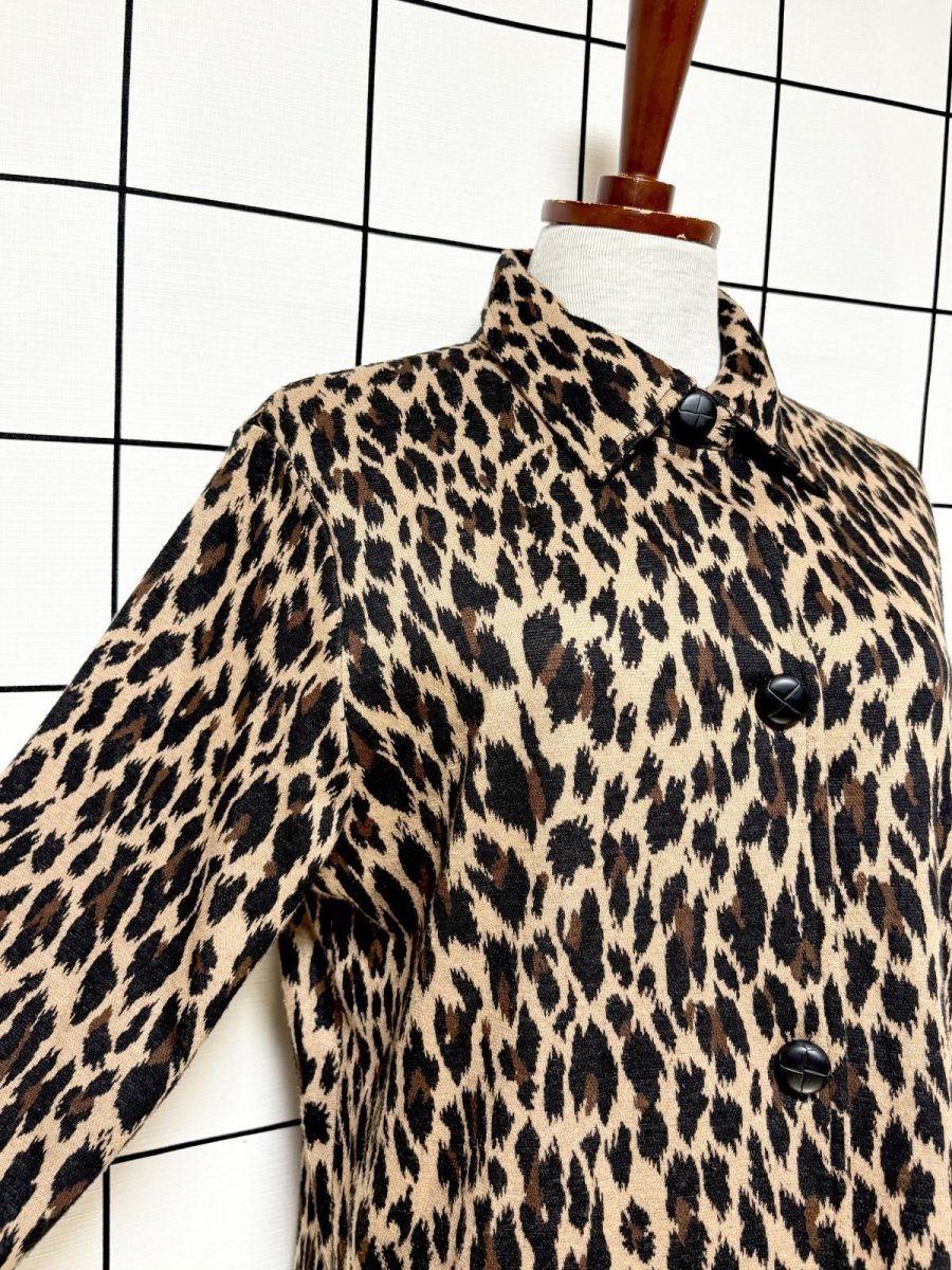 画像6: レオパード ヒョウ柄 レトロ USA古着 ヴィンテージコート (6)