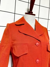 画像7: オレンジ 無地 レトロ USA古着 ヴィンテージコート (7)