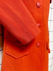 画像8: オレンジ 無地 レトロ USA古着 ヴィンテージコート (8)