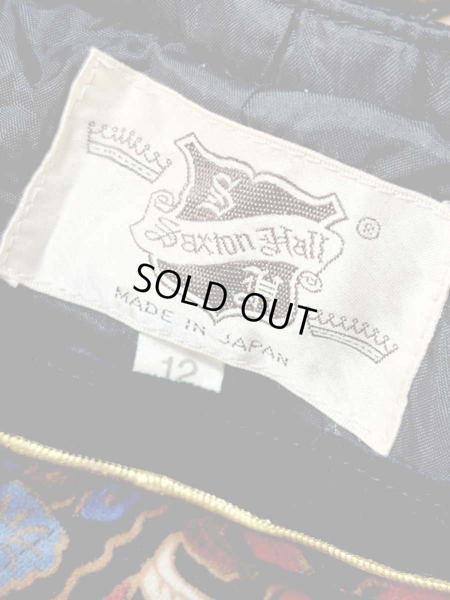 画像12: ベルベット 花柄 リーフ柄 ノーカラー レトロ 国産古着 ヴィンテージジャケット (12)