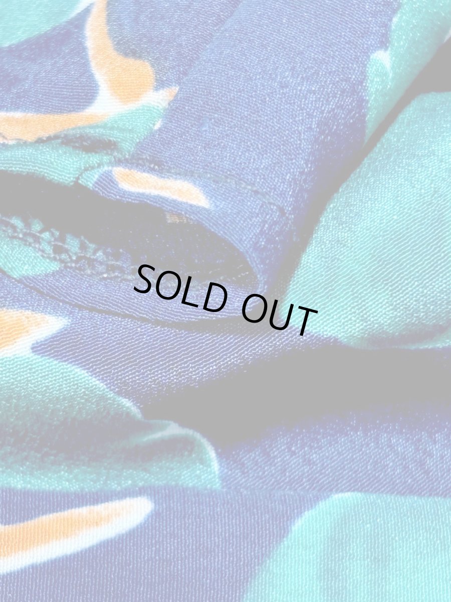 画像14: ティアードデザイン 花柄 コサージュ付 ネイビー レトロ USA古着 ヴィンテージワンピース (14)