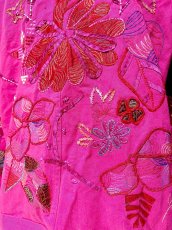 画像4: 花柄 刺繡 ビーズ レトロ India古着 デニムジャケット (4)
