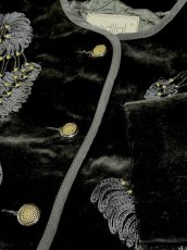 画像9: ベロア ブレード ブラック 高級感 ノーカラー レトロ ヨーロッパ古着 ヴィンテージジャケット (9)