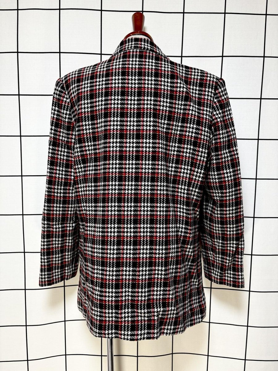画像2: チェック柄 レトロ El Salvador 古着 ヴィンテージジャケット (2)