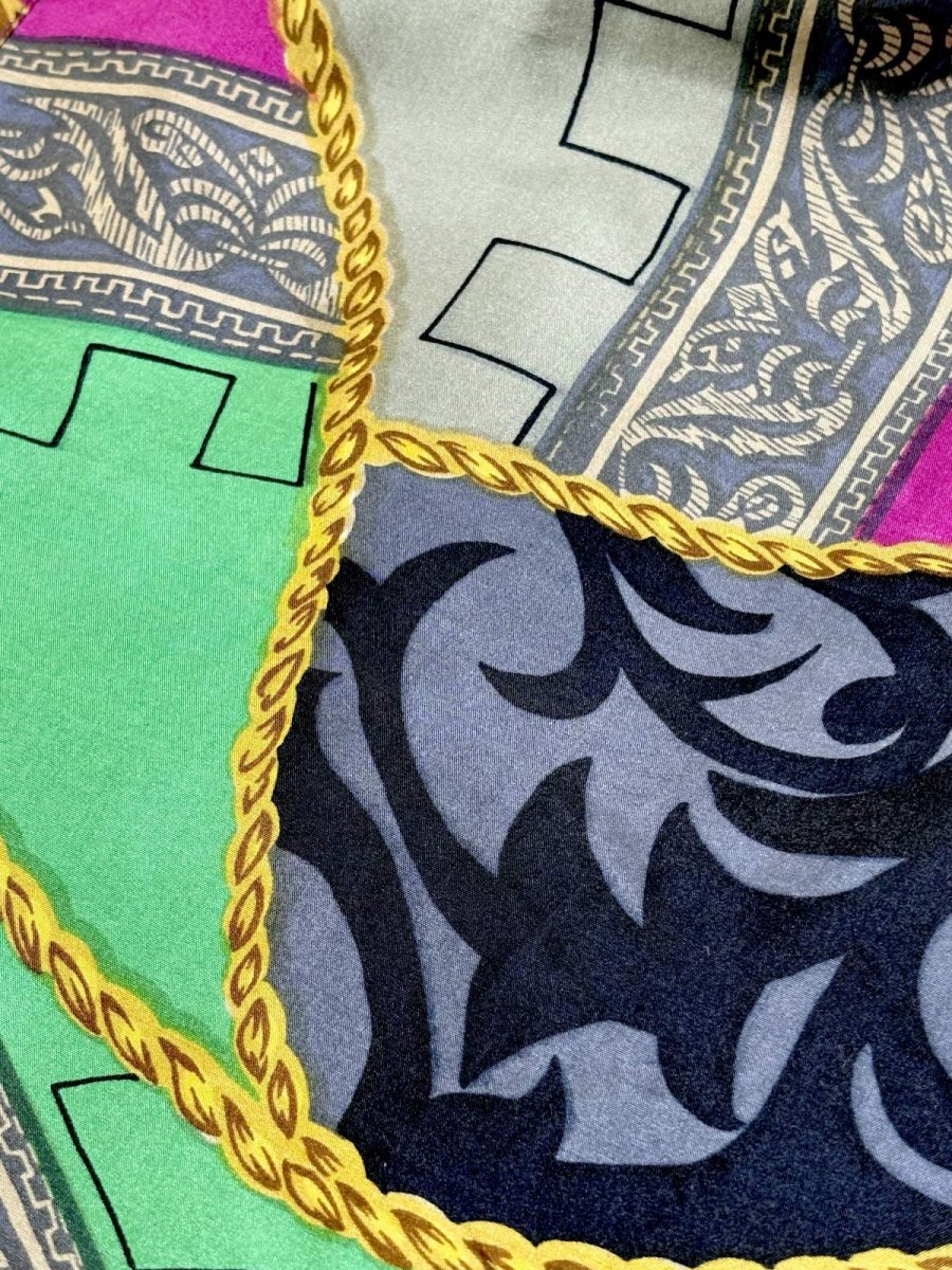 画像12: スカーフ柄 レトロサイケ シングルボタン USA古着 ヴィンテージジャケット (12)