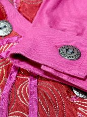 画像17: 花柄 刺繡 ビーズ レトロ India古着 デニムジャケット (17)