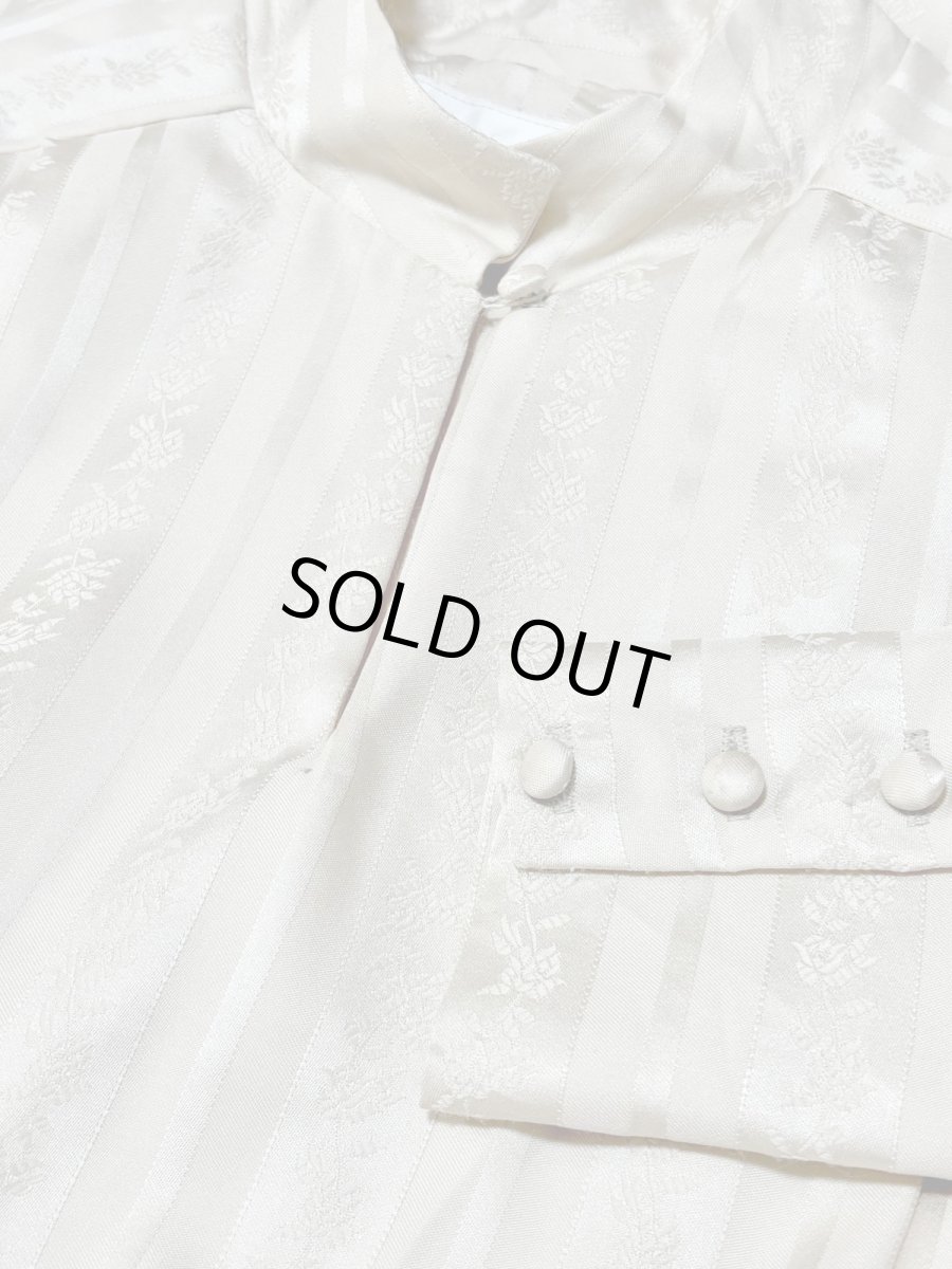 画像9: ストライプ 花織り ウエストゴム レトロ USA古着 ヴィンテージワンピース (9)