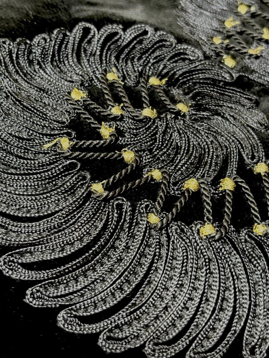 画像10: ベロア ブレード ブラック 高級感 ノーカラー レトロ ヨーロッパ古着 ヴィンテージジャケット (10)