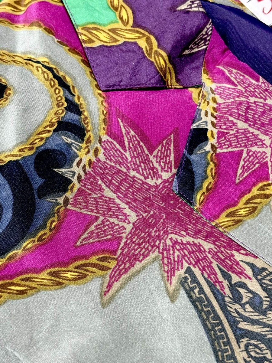 画像10: スカーフ柄 レトロサイケ シングルボタン USA古着 ヴィンテージジャケット (10)