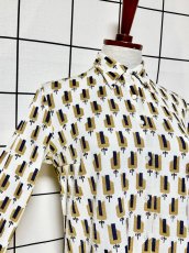 画像6: レトロ柄 USA古着 長袖 シャツ ヴィンテージブラウス (6)