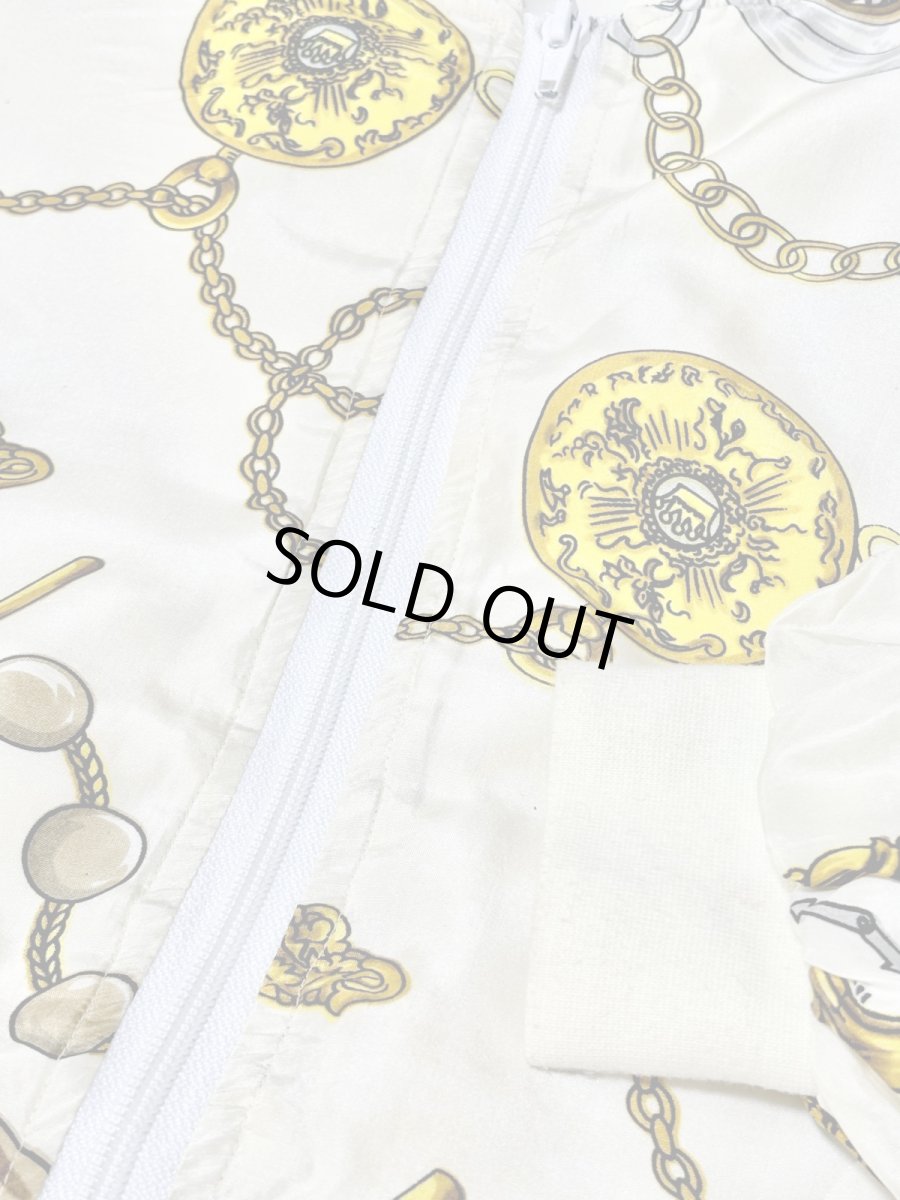 画像9: スカーフ柄 ジップアップ レトロ USA古着 ジャンパー ヴィンテージブルゾンジャケット (9)