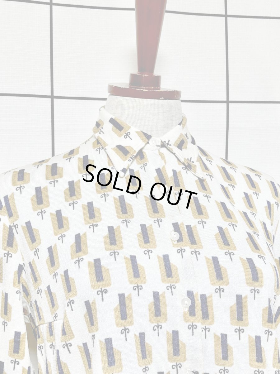 画像5: レトロ柄 USA古着 長袖 シャツ ヴィンテージブラウス (5)