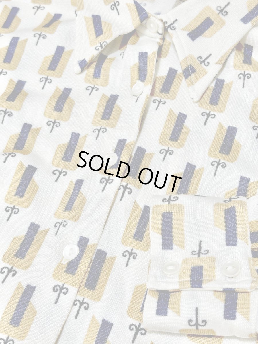 画像8: レトロ柄 USA古着 長袖 シャツ ヴィンテージブラウス (8)