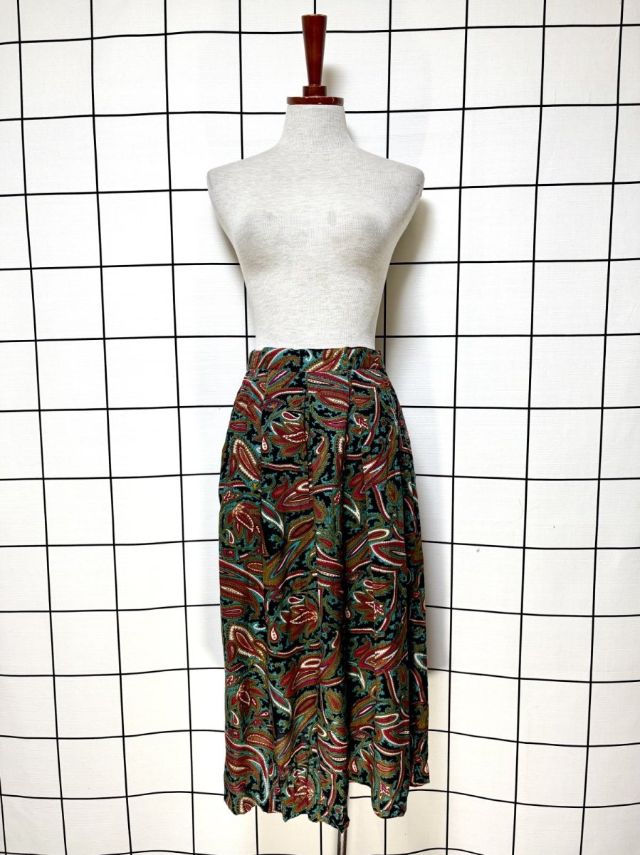 画像5: ペイズリー ウエストゴム レトロ USA古着 ヴィンテージスカート (5)