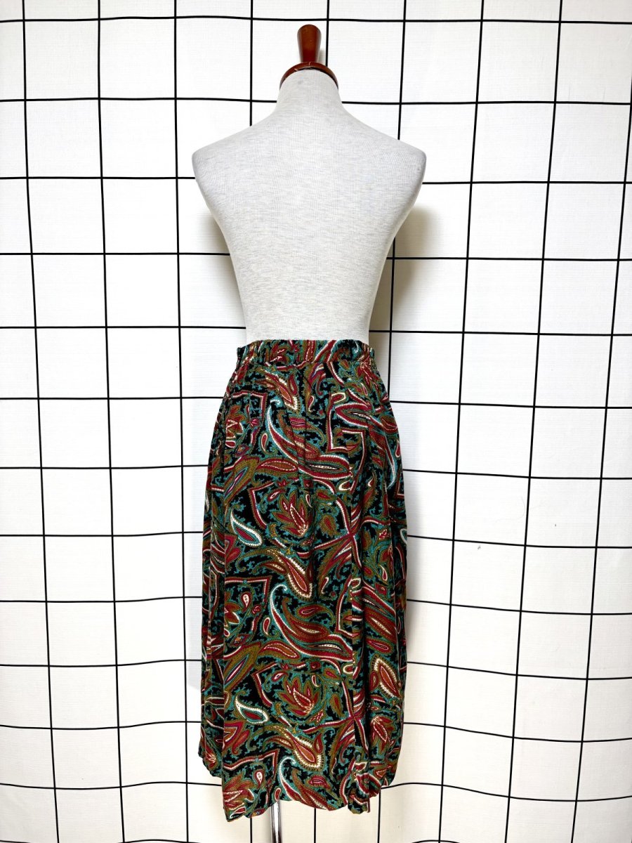 画像6: ペイズリー ウエストゴム レトロ USA古着 ヴィンテージスカート (6)