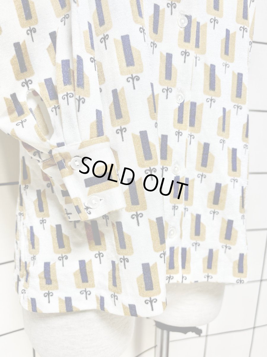 画像7: レトロ柄 USA古着 長袖 シャツ ヴィンテージブラウス (7)