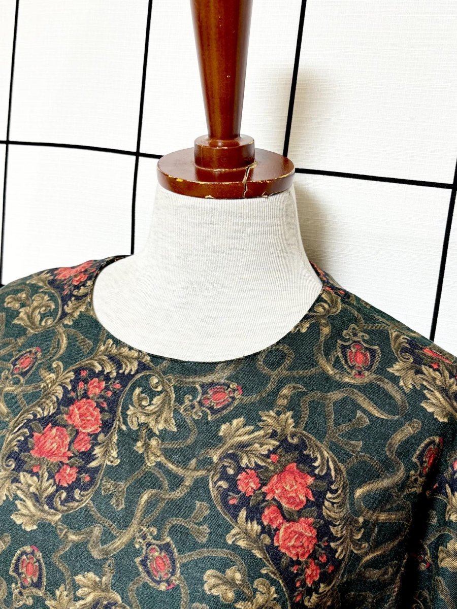 画像4: タルボット Talbots 花柄 プルオーバー レトロ USA古着 シャツ ヴィンテージトップス (4)