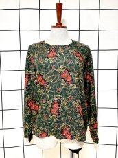 画像1: タルボット Talbots 花柄 プルオーバー レトロ USA古着 シャツ ヴィンテージトップス (1)