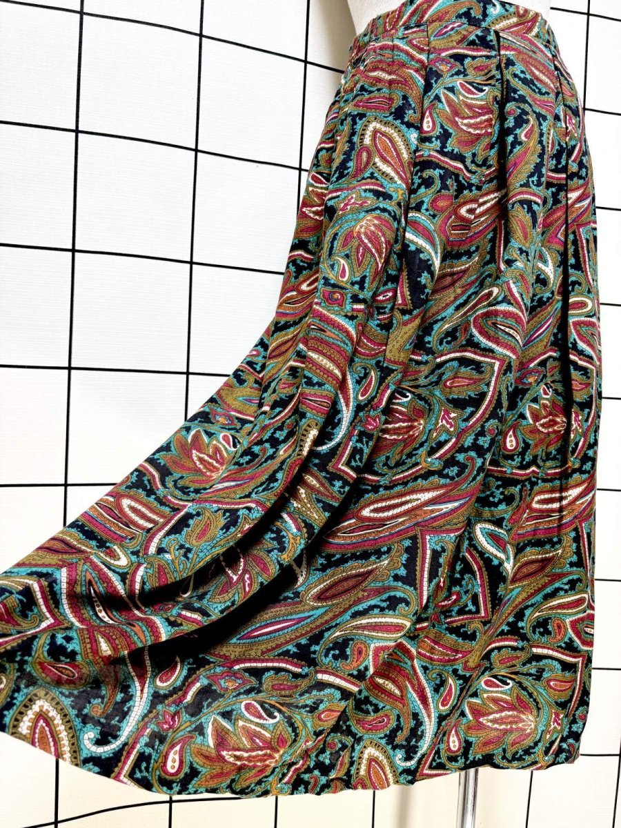 画像4: ペイズリー ウエストゴム レトロ USA古着 ヴィンテージスカート (4)