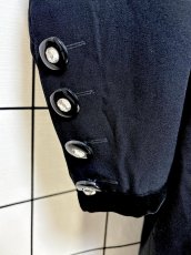 画像7: LouisFeraud ルイフェロー ドイツ製 ベロアパッチ ブラック 長袖 レトロ ヨーロッパ古着 ヴィンテージワンピース (7)