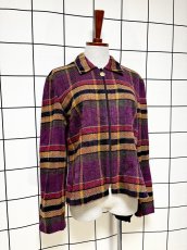 画像3: チェック柄 マルチカラー ジップアップ レトロ USA古着 ヴィンテージジャケット (3)
