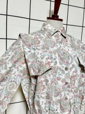 画像6: プリーツ切り替え ペイズリー 花柄 ウエストゴム レトロ USA古着 ヴィンテージワンピース (6)