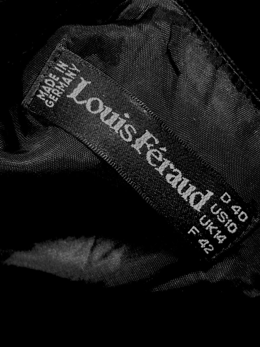 画像10: LouisFeraud ルイフェロー ドイツ製 ベロアパッチ ブラック 長袖 レトロ ヨーロッパ古着 ヴィンテージワンピース (10)