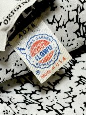 画像13: 花柄モチーフ UNIONMADE ホワイト ブラック ウエストゴム レトロ USA古着 ヴィンテージワンピース (13)