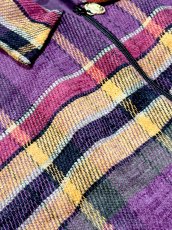 画像10: チェック柄 マルチカラー ジップアップ レトロ USA古着 ヴィンテージジャケット (10)