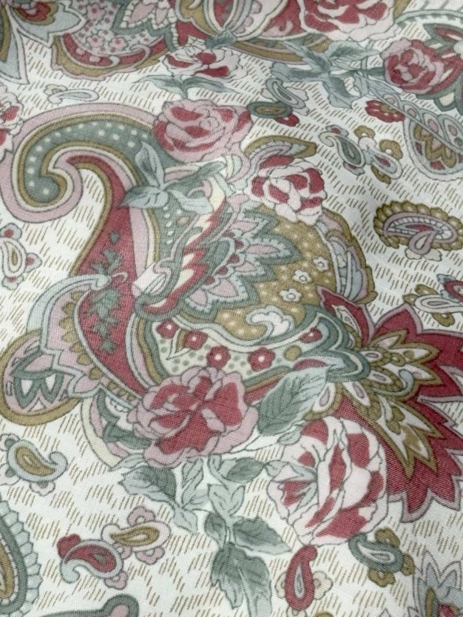 画像11: プリーツ切り替え ペイズリー 花柄 ウエストゴム レトロ USA古着 ヴィンテージワンピース (11)