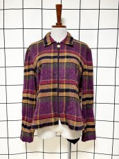 画像1: チェック柄 マルチカラー ジップアップ レトロ USA古着 ヴィンテージジャケット (1)