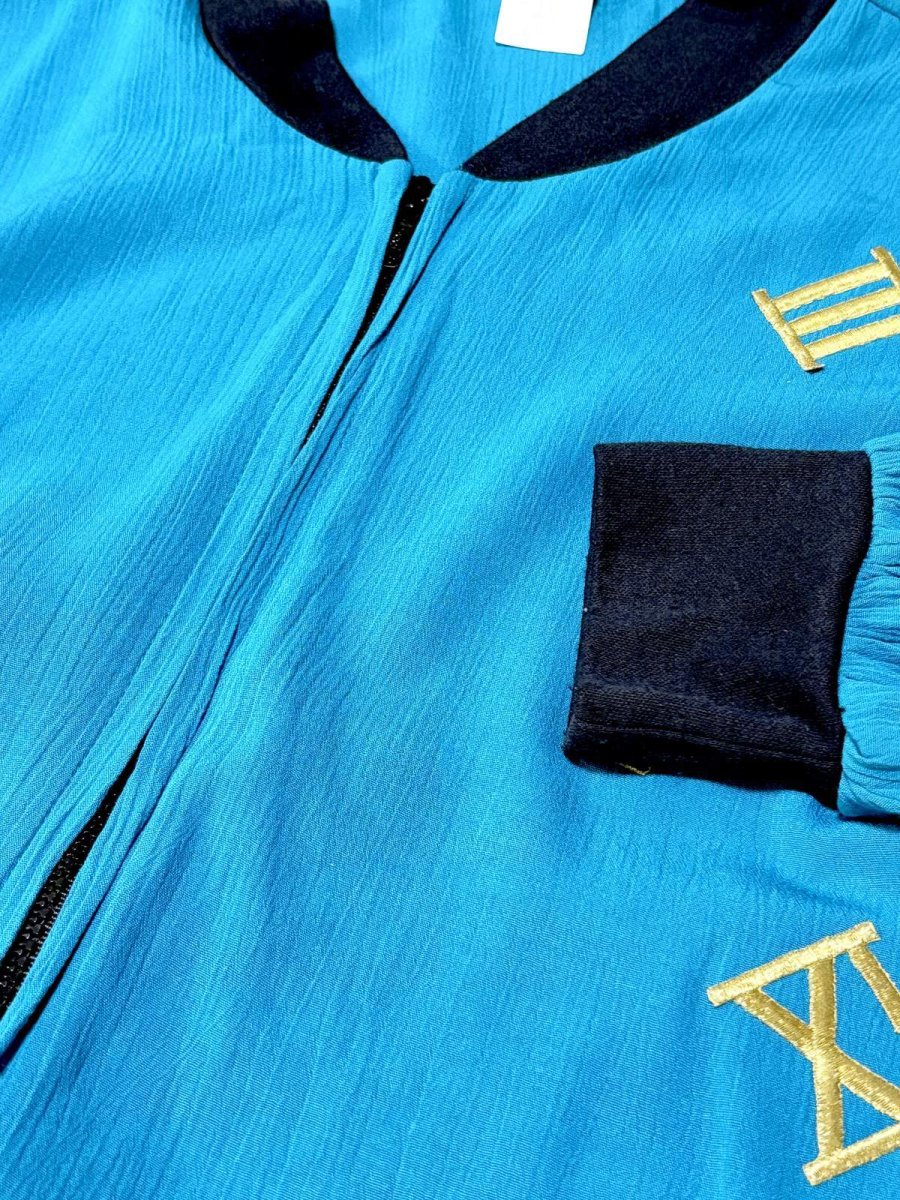 画像10: 刺繡パッチ ゆったりサイズ ジップアップ レトロ USA古着 ジャンパー ヴィンテージブルゾンジャケット (10)