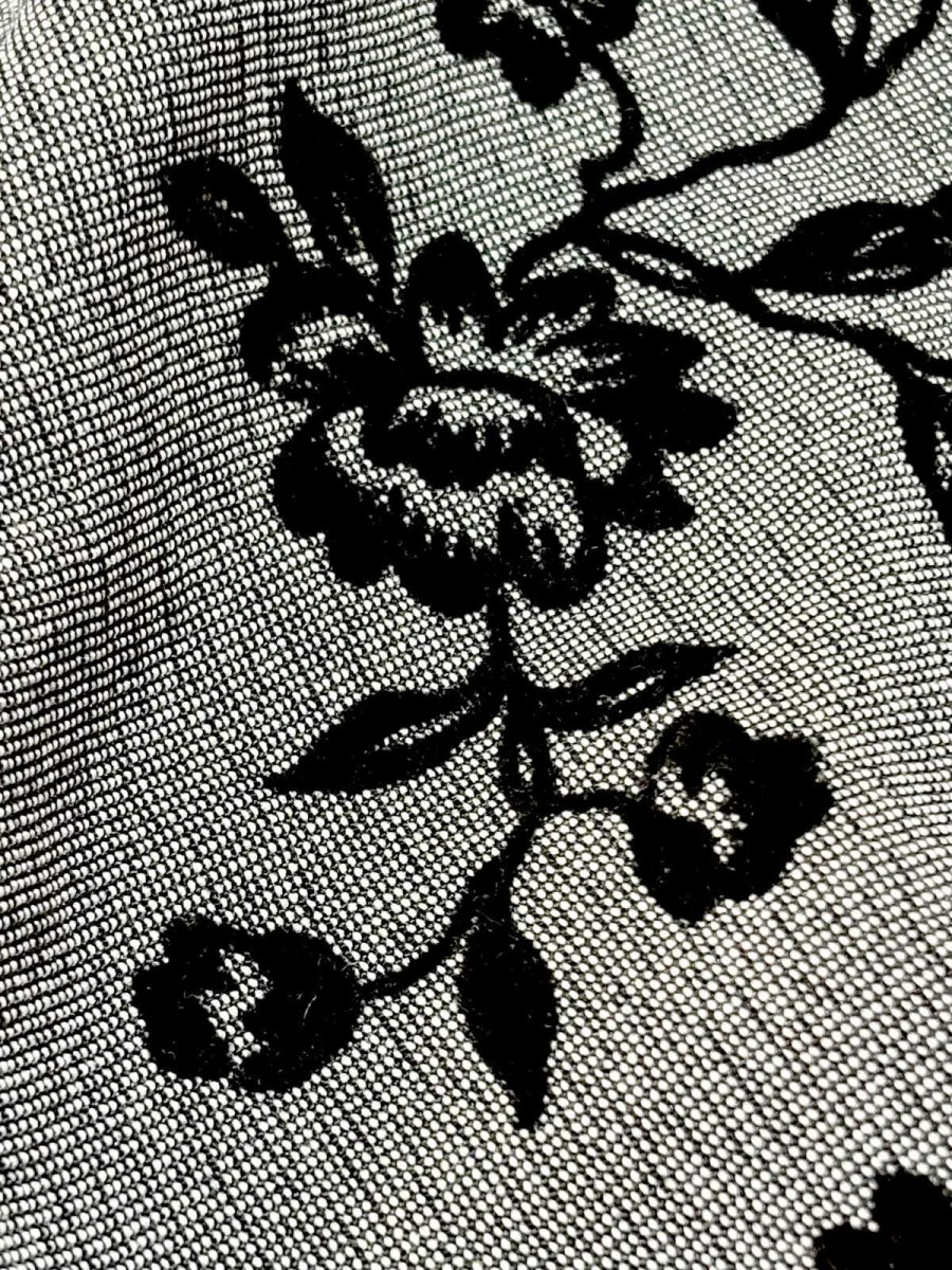 画像13: レイヤード風デザイン 花柄 バックリボン グレー レトロ El Salvador 古着 ヴィンテージワンピース (13)