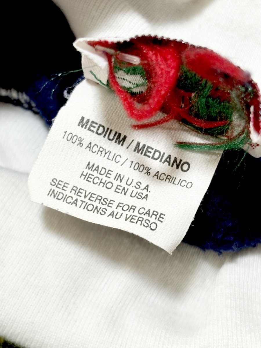 画像16: 鳥 うさぎ リス ボタニカル ドット 雪 ネイビー タートルネック レトロ USA古着 ヴィンテージスウェット (16)