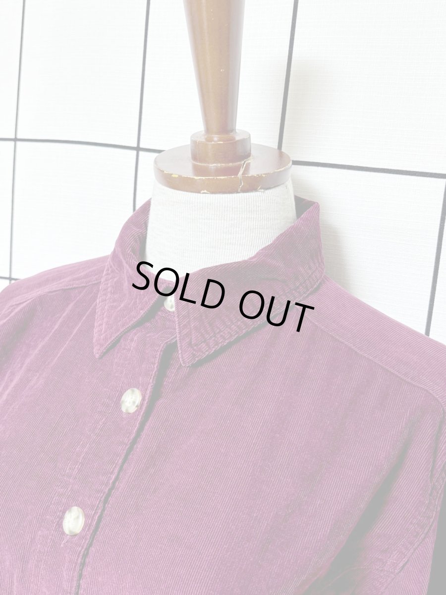 画像5: コーデュロイ 前開き バックリボン レトロ USA古着 ヴィンテージワンピース (5)