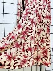 画像9: 花柄 タートルネック ウエストゴム レトロ 長袖 ヨーロッパ古着 ヴィンテージワンピース (9)