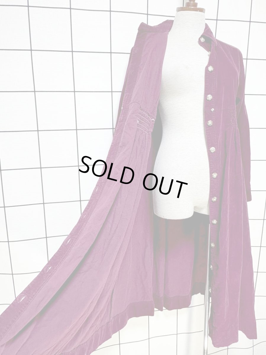 画像9: コーデュロイ 前開き バックリボン レトロ USA古着 ヴィンテージワンピース (9)