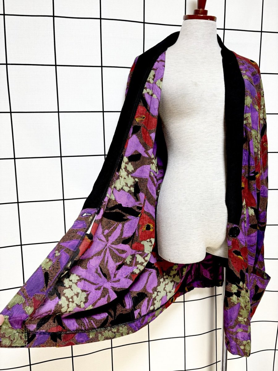 画像8: アート柄 レトロ USA古着 ヴィンテージ薄手ジャケット (8)