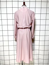 画像2: レース フロントタック ピンク UNIONMADE ウエストゴム レトロ USA古着 ヴィンテージドレス (2)