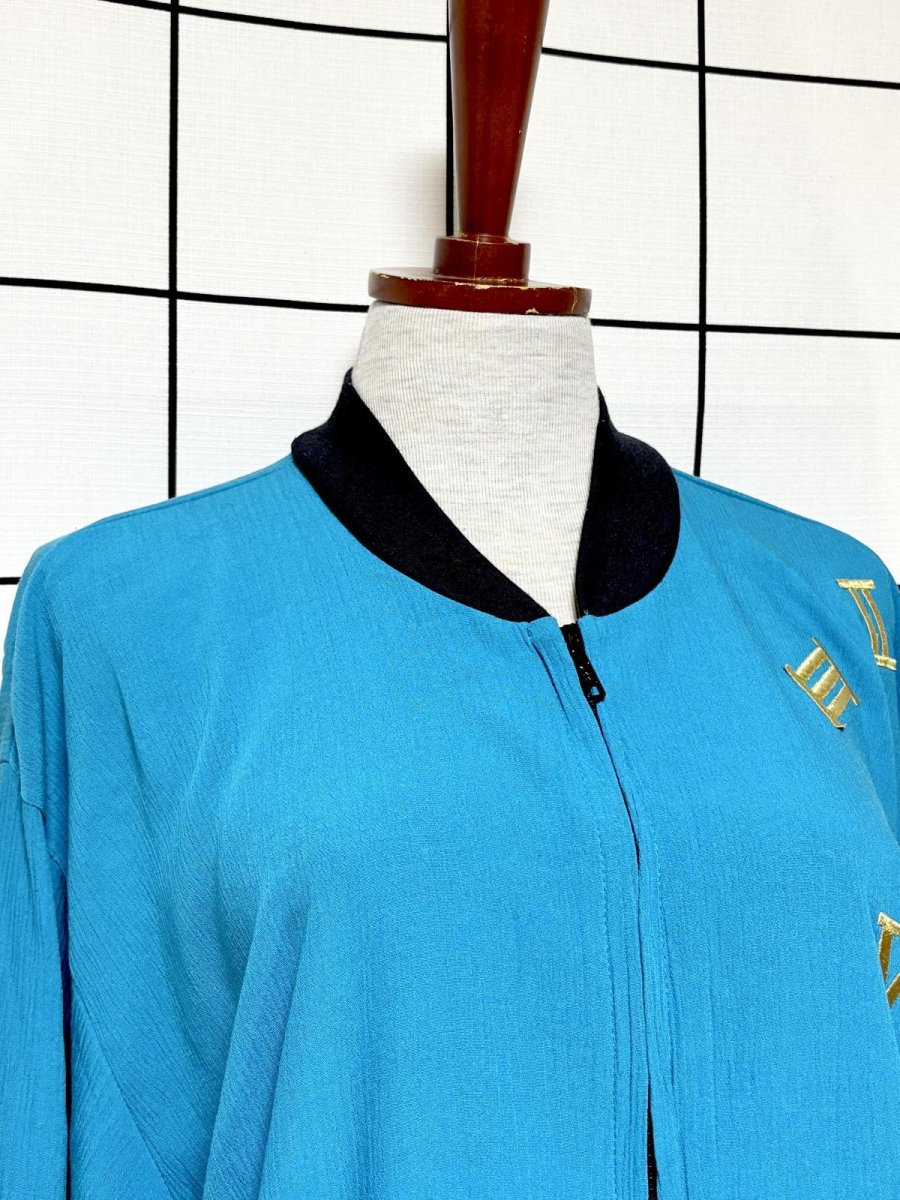 画像5: 刺繡パッチ ゆったりサイズ ジップアップ レトロ USA古着 ジャンパー ヴィンテージブルゾンジャケット (5)